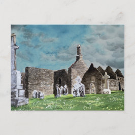 Historische Clonmacnoise Celtic Friedhof Scene Postkarte