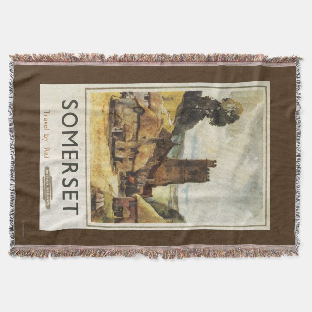 Historische Dorf-Szenen-britisches Bahnplakat Decke (Vorderseite)
