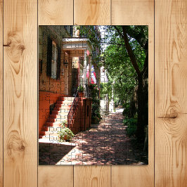 Historische Downtown Street in Savannah GA