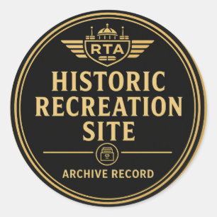 Historische Erholungsstätte RTA-Archivdatensatz Runder Aufkleber