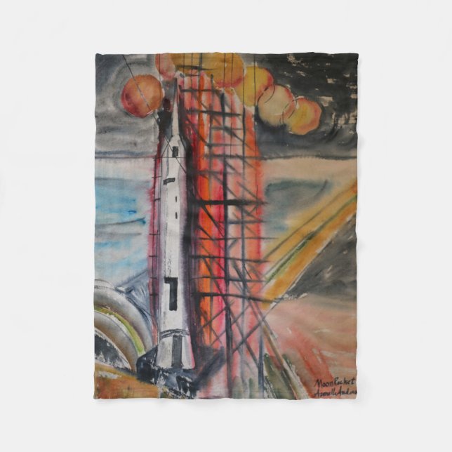 Historische Erinnerungsstücke Mond-Rockets 1969 Fleecedecke (Vorderseite)
