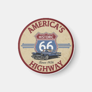 Historische Fernstraße Route 66 der USA Geschenke Magnet