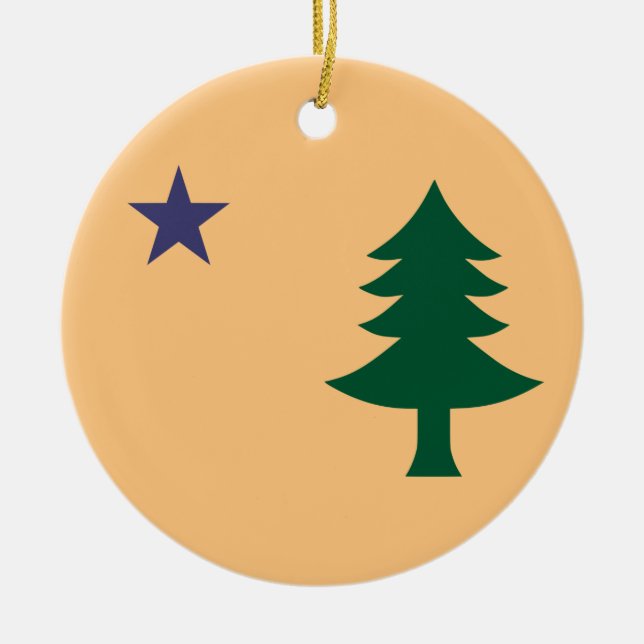 Historische Flagge Maine (1901-1909) Keramik Ornament (Vorne)