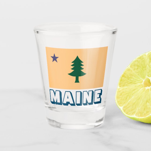 Historische Flagge Maine (1901-1909) Schnapsglas (Vorderseite)
