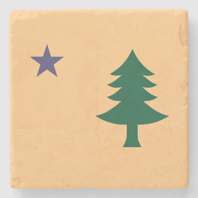 Historische Flagge Maine (1901-1909) Steinuntersetzer (Vorderseite)