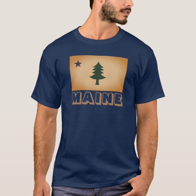 Historische Flagge Maine (1901-1909) T-Shirt (Vorderseite)