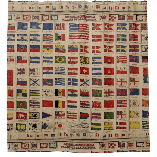 Historische Flaggen der Welt (1869) Duschvorhang (Vorderseite)