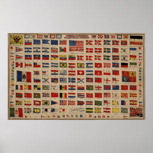 Historische Flaggen der Welt (1869) Poster