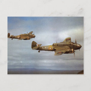 Historische Flugzeuge des 2. Weltkriegs im Flug Postkarte