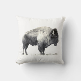 Historische Fotografie des amerikanischen Bison Kissen