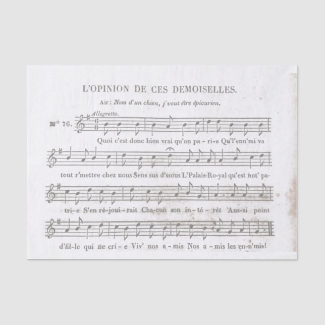 Historische französische Notenpresse für Decodieru Seidenpapier (Vorderseite)