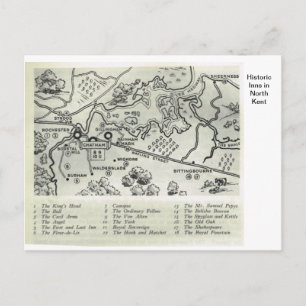 Historische Gasthäuser in Nordkent Postkarte