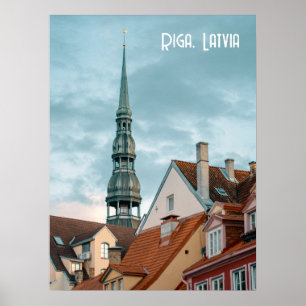 Historische Gebäude in Alt-Riga, Lettland Poster