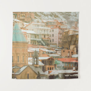 Historische Gebäude von Alt-Tiflis. Kaukasus Reise Wandteppich