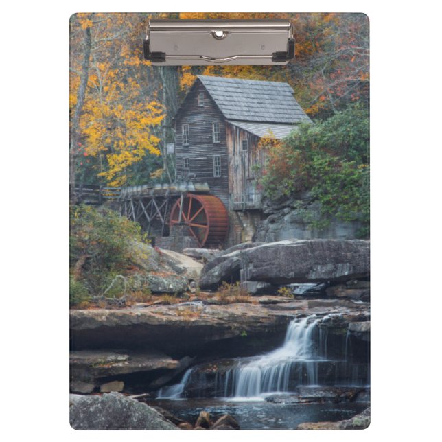 Historische Gristmühle auf Glade Creek Klemmbrett (Vorderseite)