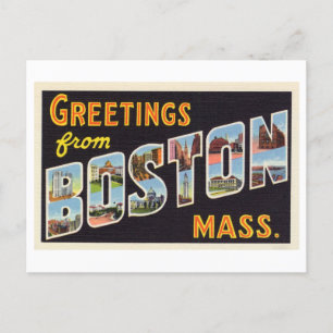 Historische Grüße aus Boston, Massachusetts Postkarte