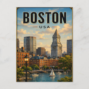Historische Hafenlandschaft Boston Massachusetts Postkarte
