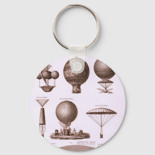 Historische Heißluft-Ballon-Entwürfe Schlüsselanhänger