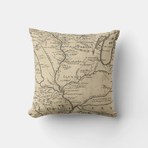 Historische Illinois-Karte von 1718 Kissen