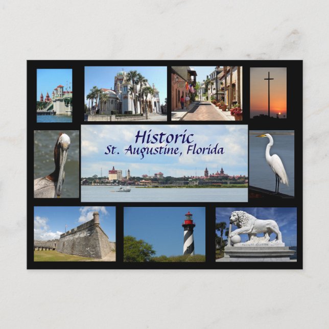 Historische Impressionen von St. Augustine, Florid Postkarte (Vorderseite)