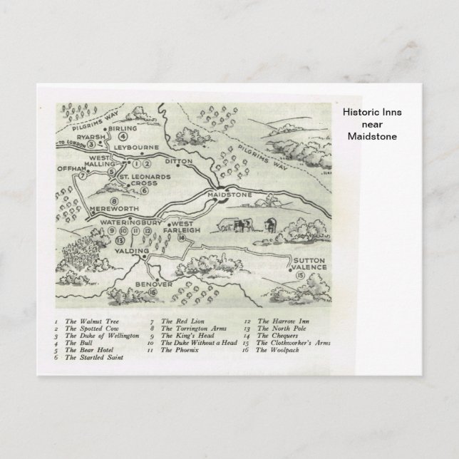 Historische Innenstadt bei Maidstone Postkarte (Vorderseite)
