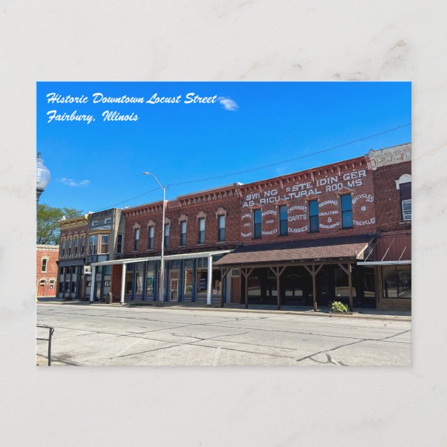 Historische Innenstadt Fairbury Illinois Postkarte (Vorderseite)