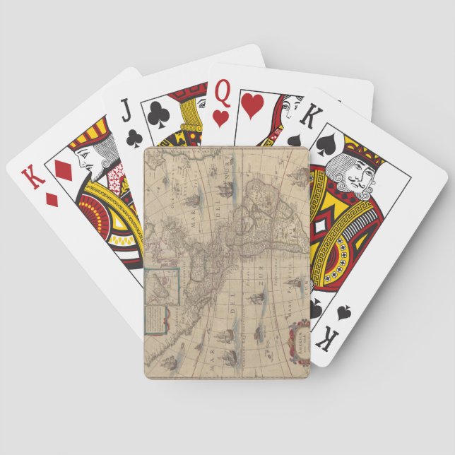 Historische Karte Amerikas (Süd- und Nordamerika) Spielkarten (Rückseite)