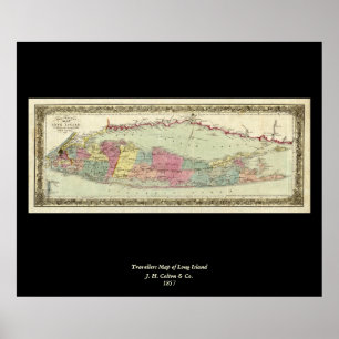 Historische Karte der Reisend-1855-1857 von Long Poster