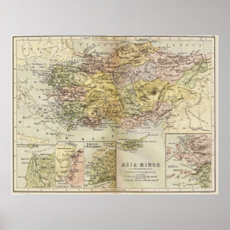 Historische Karte des antiken Asien Minor Anatolie Poster