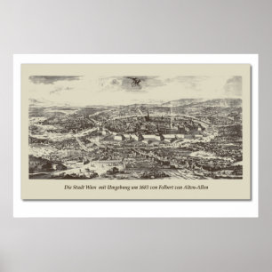 Historische Karte Österreich Wien 1683 Poster