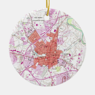 Historische Karte von Frederick Maryland (1953) 2 Keramikornament
