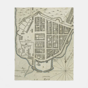 Historische Karte von Lower Manhattan (1764) Fleecedecke
