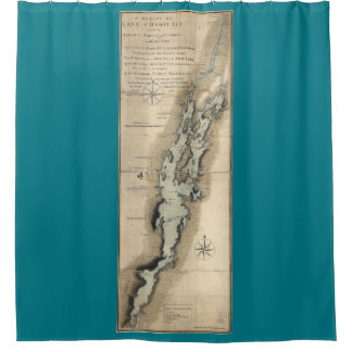 Historische Karte von See Champlain Vermont Duschvorhang