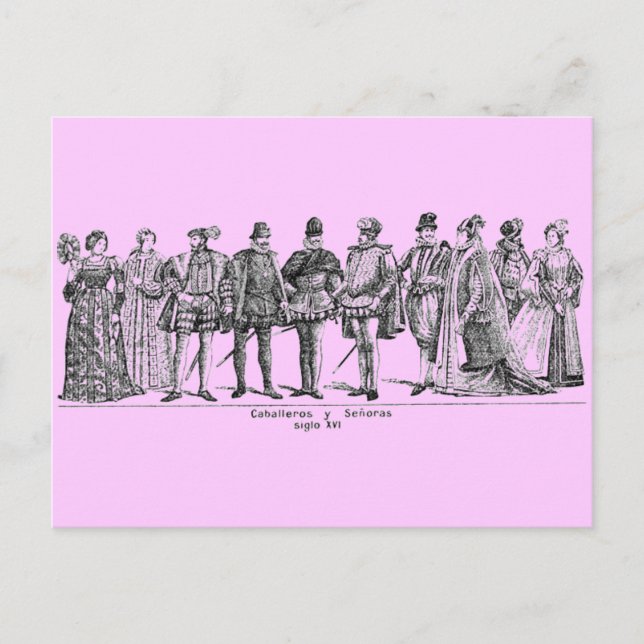 Historische Kostüme Postkarte (Vorderseite)