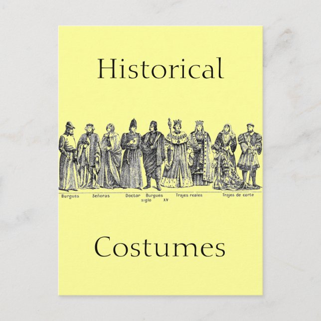 Historische Kostüme Postkarte (Vorderseite)