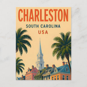 Historische Küstenstadt Charleston South Carolina Postkarte