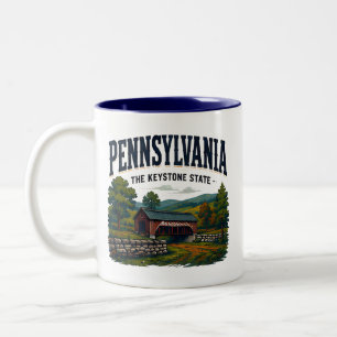 Historische Landschaft Pennsylvanias Zweifarbige Tasse