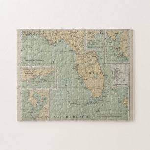 Historische Leuchtturmkarte von Florida (1898)
