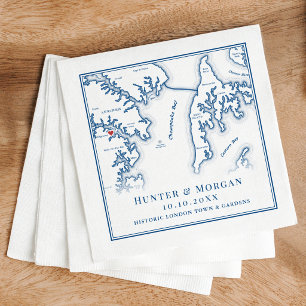 Historische London Town Hochzeit Annapolis Cocktai Serviette