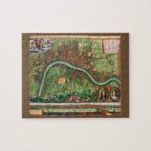 Historische Londoner Straßenkarte von Johannes de 