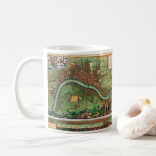 Historische Londoner Straßenkarte von Johannes de Kaffeetasse
