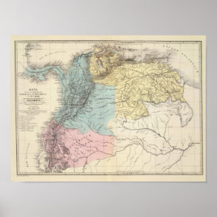 Historische Militärkarten von Venezuela Poster