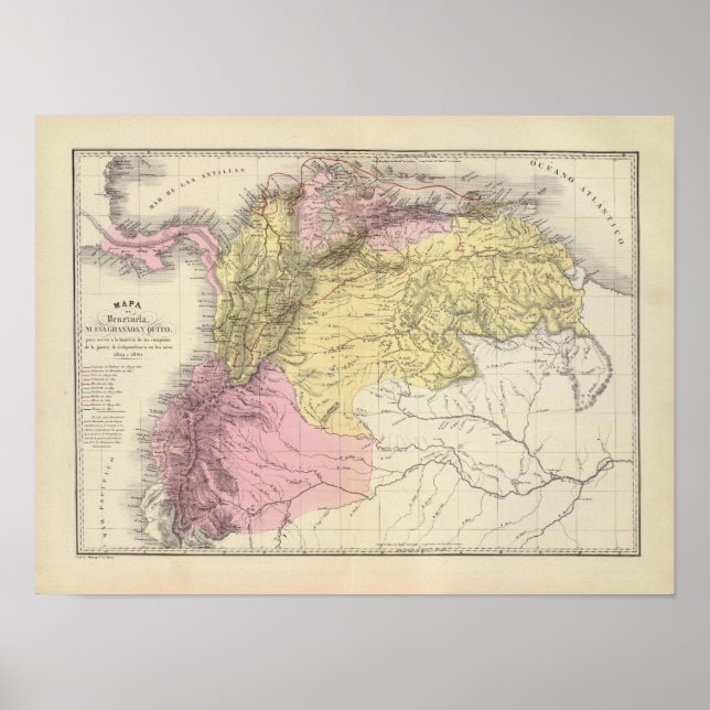 Historische Militärpläne Venezuelas Poster (Vorne)