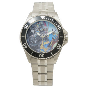 Historische mittelalterliche Ritter jouten auf Pfe Armbanduhr