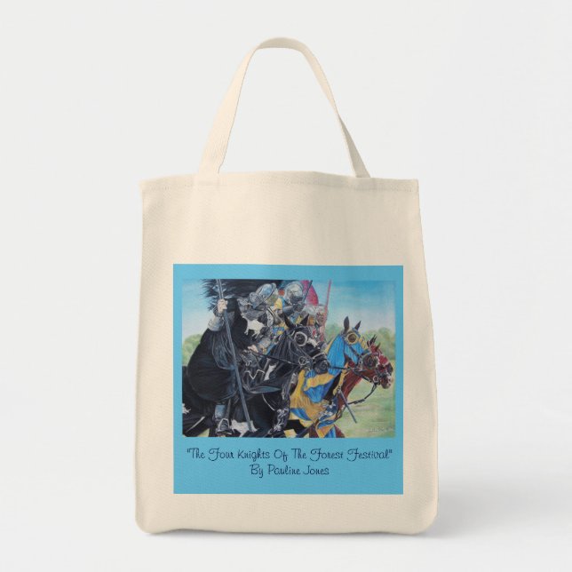 Historische mittelalterliche Ritter jouten auf Pfe Tragetasche (Vorne)
