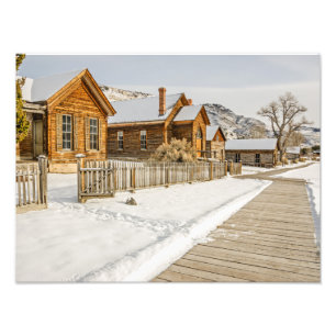Historische Montana Geisterstadt im Winter Fotodruck