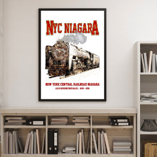 Historische NYC Niagara Zug Dampflokomotive Poster