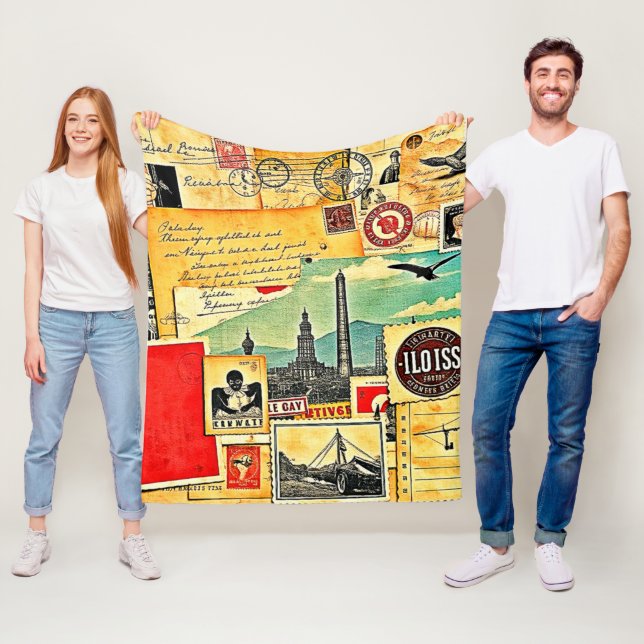 Historische Postreise Fleecedecke (Beispiel)