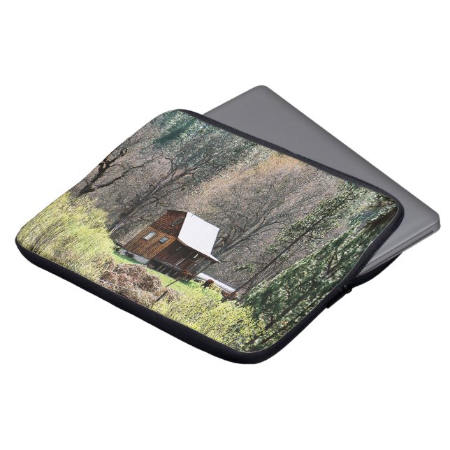 Historische Potato Creek Holzhütte...... Laptopschutzhülle (Vorne Oben)