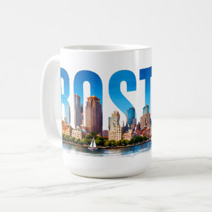 Historische Reise durch die Skyline von Boston Mas Kaffeetasse